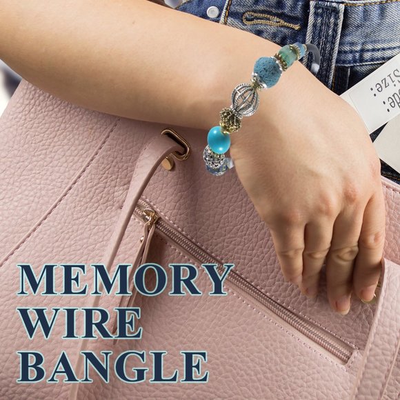 Beaded Wrap Bangle Bracelet Turquoise Handmade - Picture 6 of 6